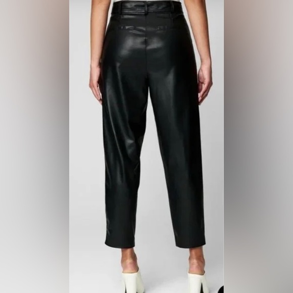 NWT BLANK NYC FAUX LEATHER TIE WAIST CROP PANTS SIZE 28 IN BLACK - Picture 2 of 5